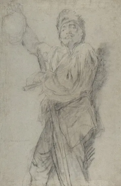 Executioner Holding Up A Severed Head