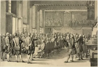Exercitiegenootschap Pro Aris Et Focis Beediging In De Grote Zaal Van De Doelen 5 April 1787