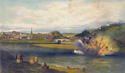 Explosion Of The Alfred Thomas At Easton Pa March 6th 1860