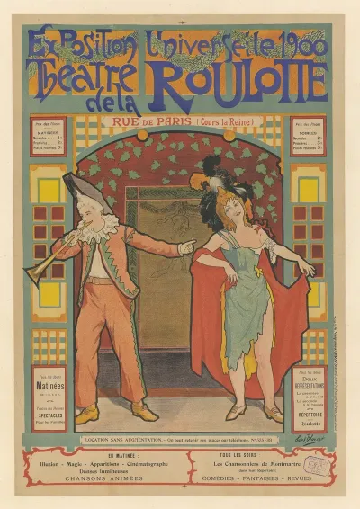 Exposition Universelle De 1900 Theatre De La Roulotte Rue De Paris Cours La Reine