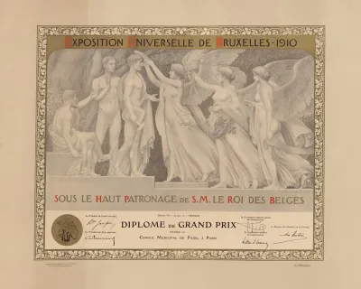 Exposition Universelle De Bruxelles 1910 Sous Le Haut Patronage De S M Le Roi Des Belges Diplome De Grand Prix Dec