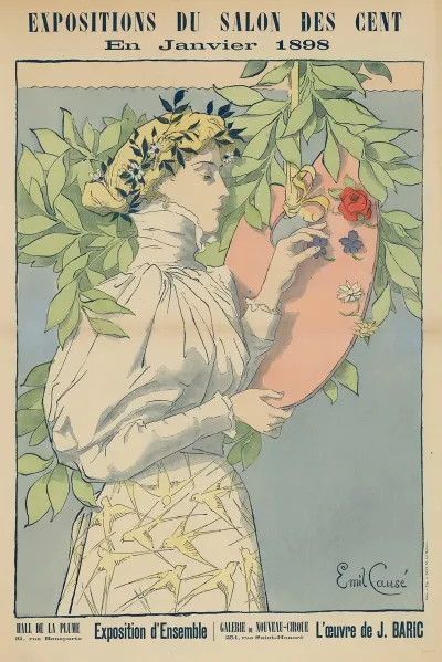 Expositions Du Salon Des Cent En Janvier 1898 Hall De La Plume Exposition Densemble