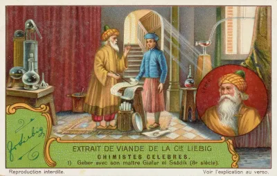 Extrait De Viande De La Cie Liebig Abu Musa Jabir Ibn Hayyan With His Teacher Giafar El Ssadik