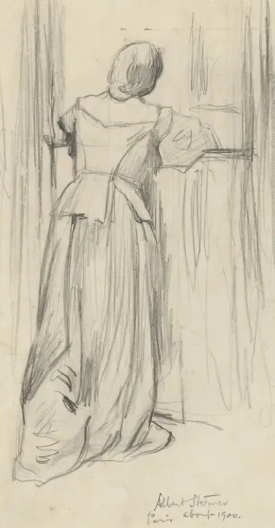 F L Portrait Of Woman With Back To Viewer At Window