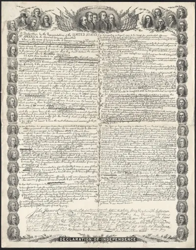 Fac Simile Of The Original Draught Of The Declaration Of Independence In General Congress Assembled 4th July 1776