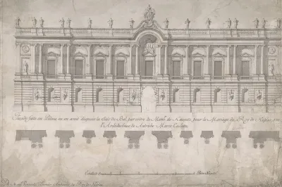 Facade Of Palace Decorated For The Marriage Of The King Of Naples To The Archduchess Of Austria