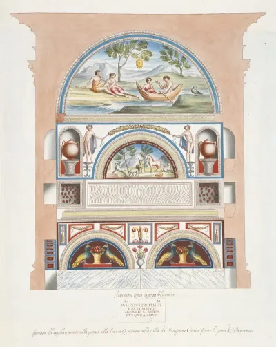 Facciata Del Sepolcro Notato Nella Pianta Alla Littera Q Trovato Nella Villa Di Monsignore Corsini Fuori La Porta Di S Pancratio