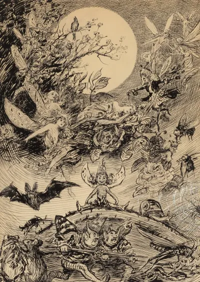 Fairies And Elves In The Moonlight