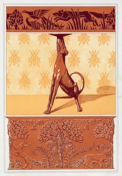 Faisans Et Renard Frise Cuivre Decoupe Chien Chandelier Abeilles Semis Renards Ecureuils Et Oiseaux Jardiniere Cuivre Repousse