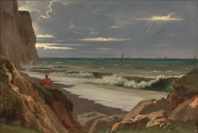Falaise En Bord De Mer En Normandie
