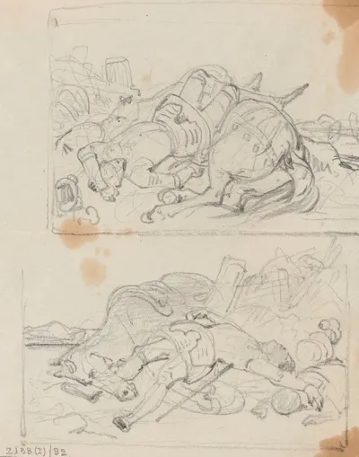 Fallen Knight And Horse