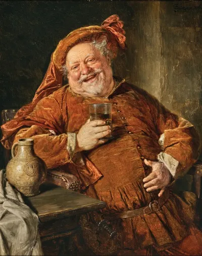 Falstaff With A Jug And A Glass