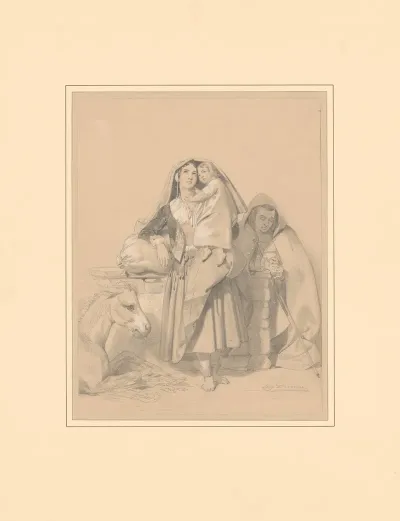 Famille De Paysans Bearnais Au Repos
