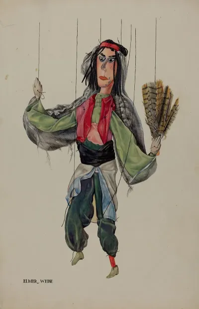 Fan Dancer Marionette