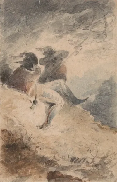 Fantastic Figures Seated On A Mound