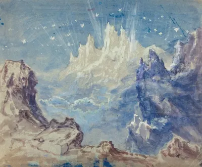 Fantastic Mountainous Landscape With A Starry Sky