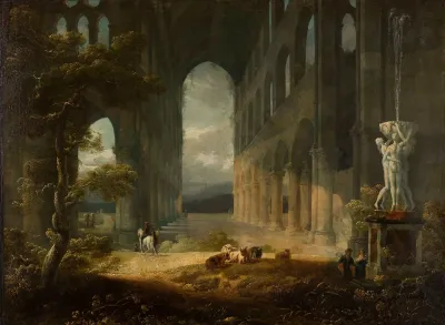 Fantastical Ruins With A Pastoral Scene