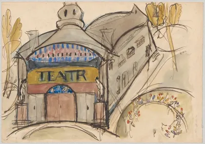 Fantastyczny Budynek Z Napisem Teatr
