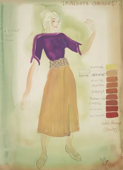Fantasy 1939 Immediate Comment Purple Blouse Yellow Skirt