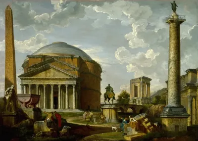 Fantasy View With The Pantheon And Other Monuments Of Ancient Rome 2