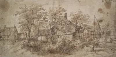 Farm Buildings By A Well