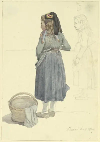 Farm Girl With Basket