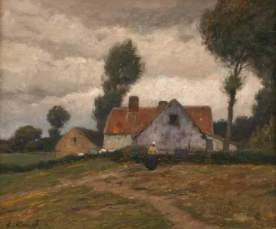 Farm In Stormy Landscape