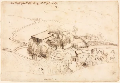 Farm With Trees In A Hilly Landscape