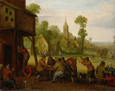 Farmers Carousing In Front Of An Inn