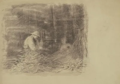 Farmers Shucking Corn Recto