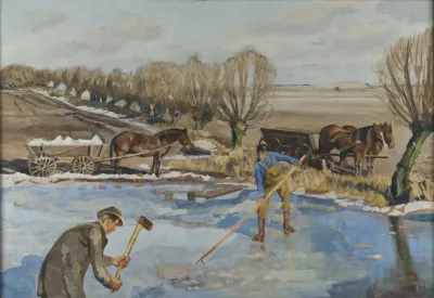 Farmhands Fetching Ice