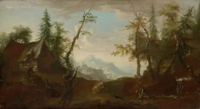 Farmhouse In A Forest Glade With Riders