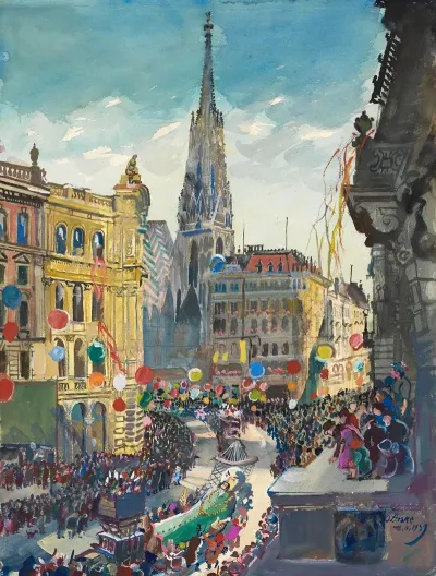 Faschingszug In Wien Am 18 Februar 1939