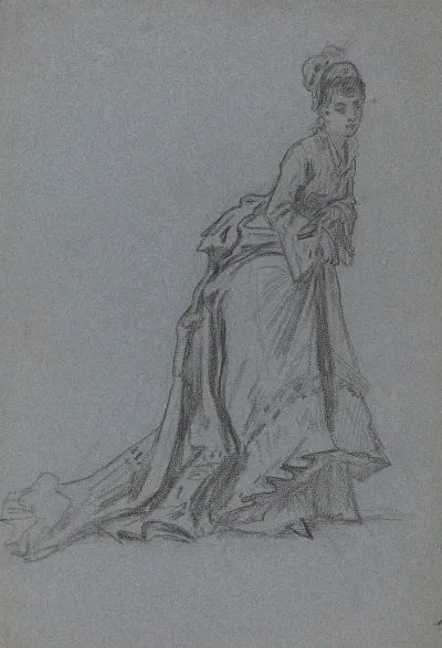 Fashionable Young Woman Stepping Forward