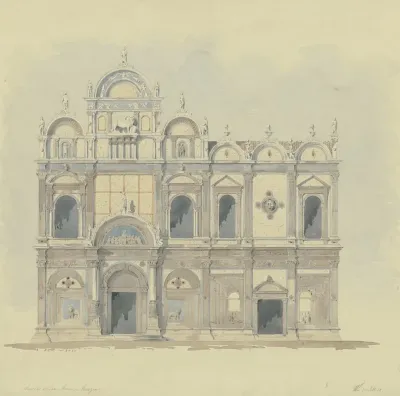 Fassade Der Scuola Grande Di San Marco In Venedig