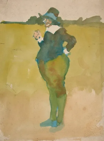 Fat Man In Landscape
