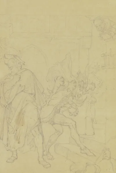 Faust Und Mephisto Vor Gretchens Haus