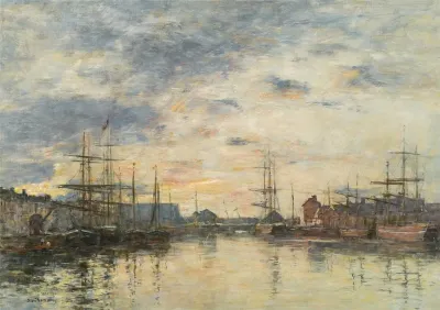 Fecamp Le Bassin Au Coucher Du Soleil