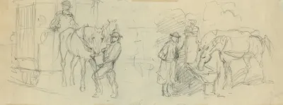Feeding And Resting Horses