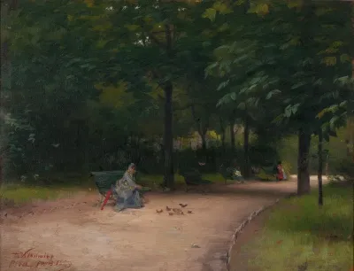 Feeding Birds In The Park