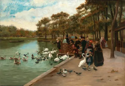 Feeding Swans