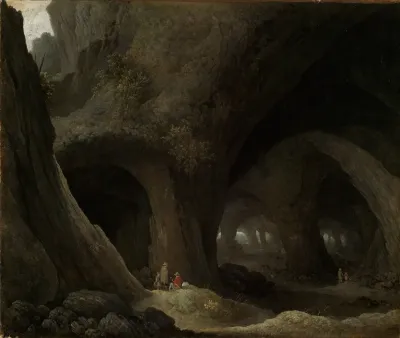 Felsenhohle Mit Rastenden Hirten
