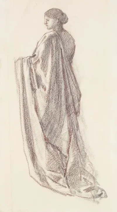 Female Drapery Study Background Figure For St Theophilus And The Angel