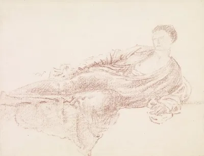 Female Drapery Study Of A Reclining Figure