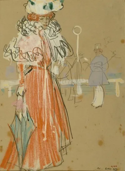 Female Figure In Red