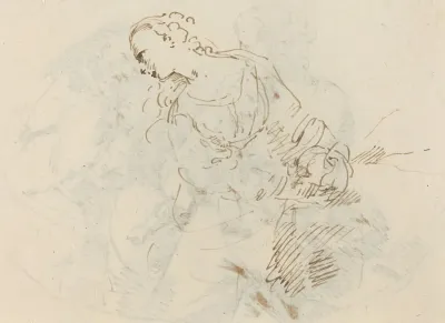 Female Figure Penitent Magdalene Verso