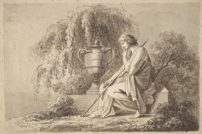 Female Figure Seated Beside An Urn
