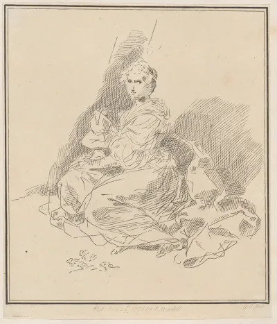 Female Figure Seated In A Long Dress
