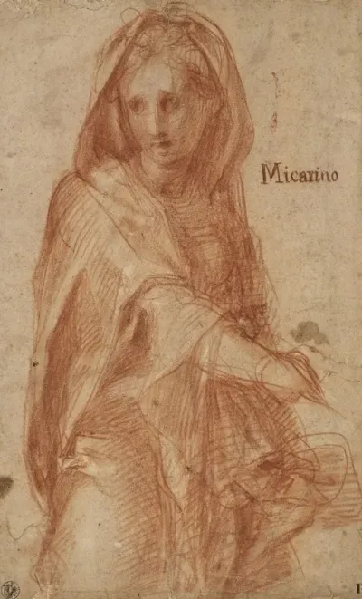 Female Figure With Covered Head Study For A Figure In The Fresco Of The Visitation In Santissima Annunziata