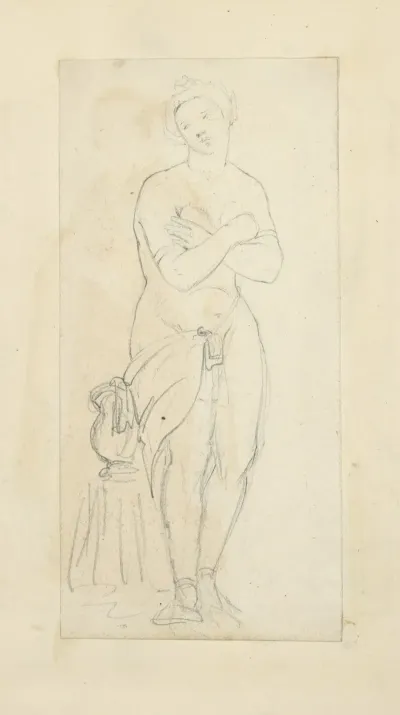 Female Figure With Scarf Draped Around Her Hips